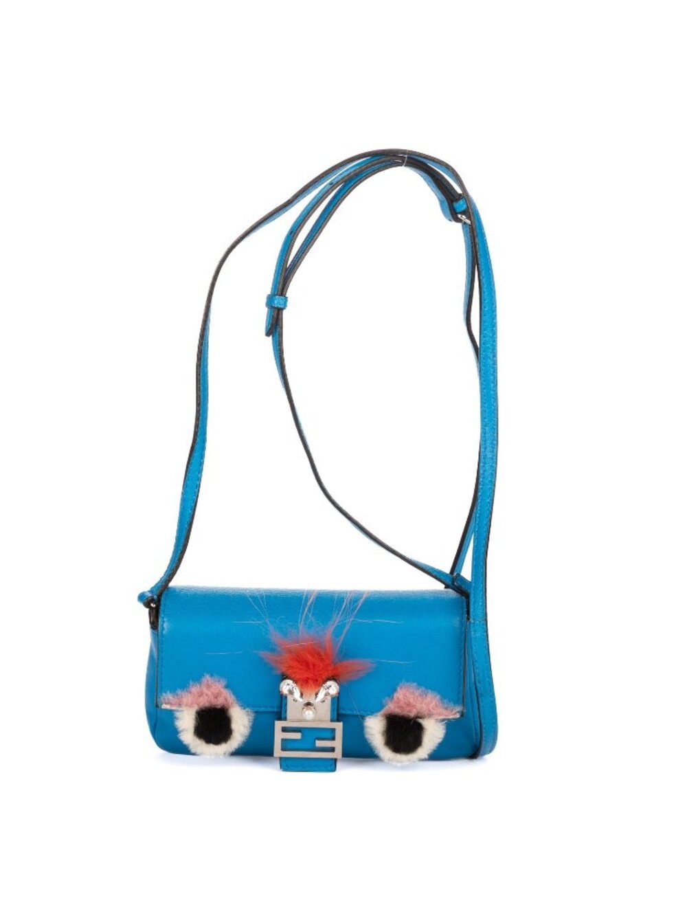 Fendi Nano Baguette Monster Blue Smooth Calfskin Shoulder Bag
